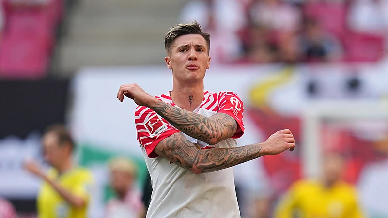 Benjamin Sesko in Leipzig colours