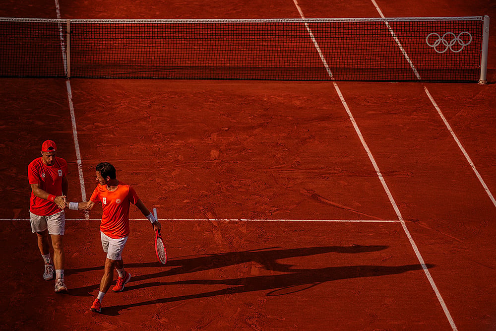 Tennis At Paris Olympics_Rafael Nadal and Carlos Alcaraz vs Tallon Griekspoor and Wesley Koolhof_2