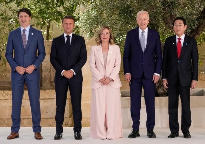 Italian Prime Minister Giorgia Meloni with G7 leaders 