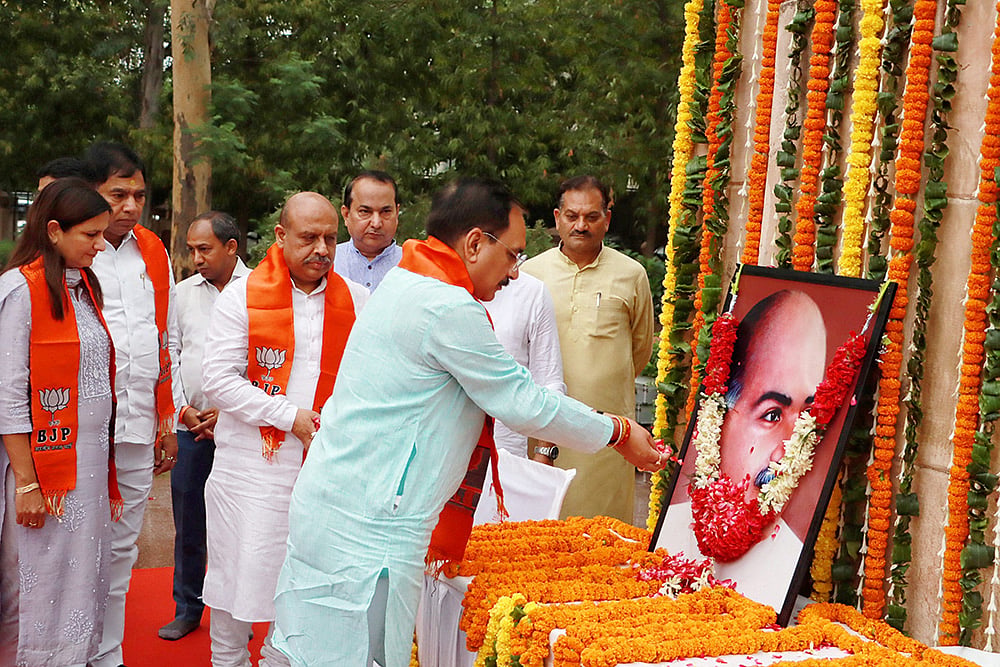 Delhi BJP President Virendra Sachdeva pays tribute to Shyama Prasad Mukherjee