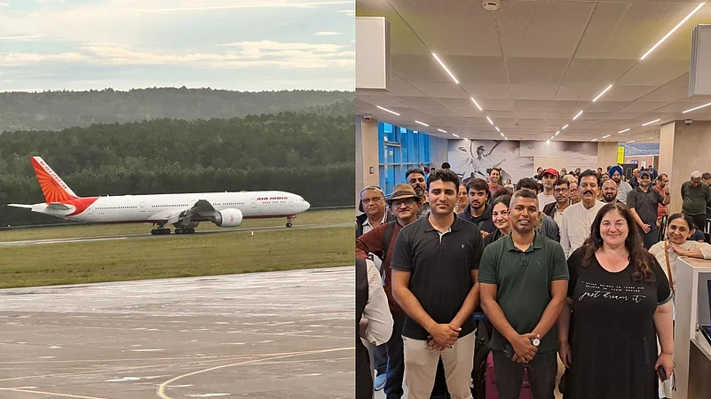 The Air India rescue flight landed in San Francisco early on Saturday. |