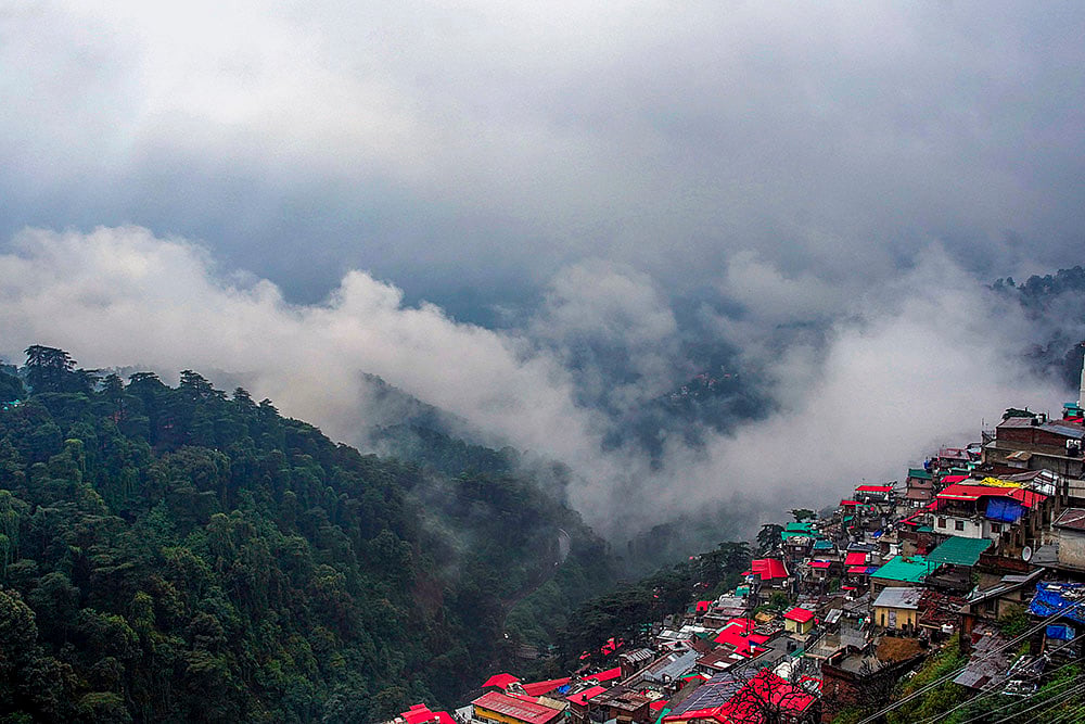 Rains in mountains of Shimla