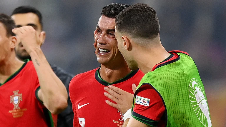 Cristiano Ronaldo was in tears after missing a penalty. - null