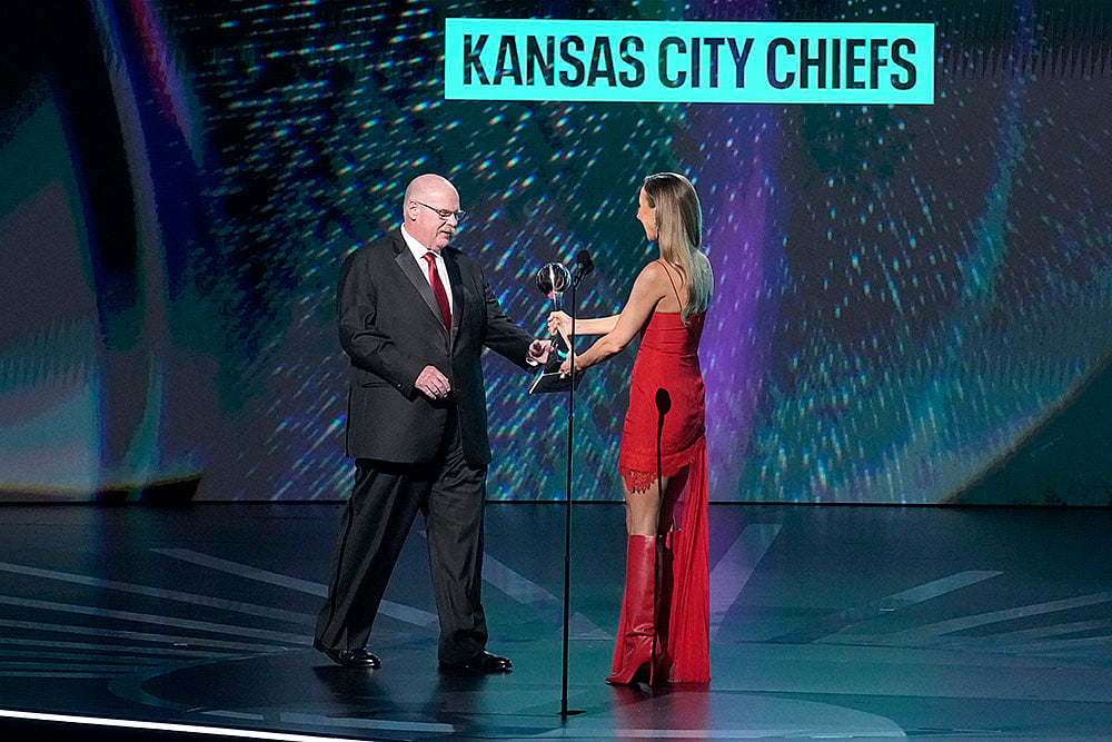 2024 ESPY awards: Andy Reid accepts Best Athlete Mens Sports award on behalf of Patrick Mahomes