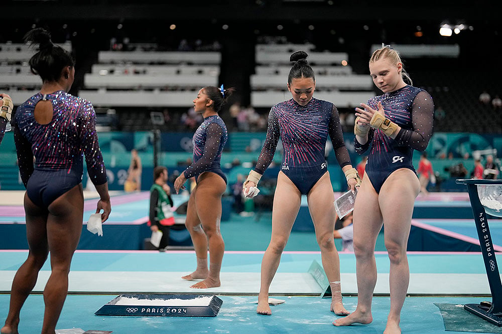 2024 Paris Summer Olympics_United states Artistic Gymnastics team Training _9