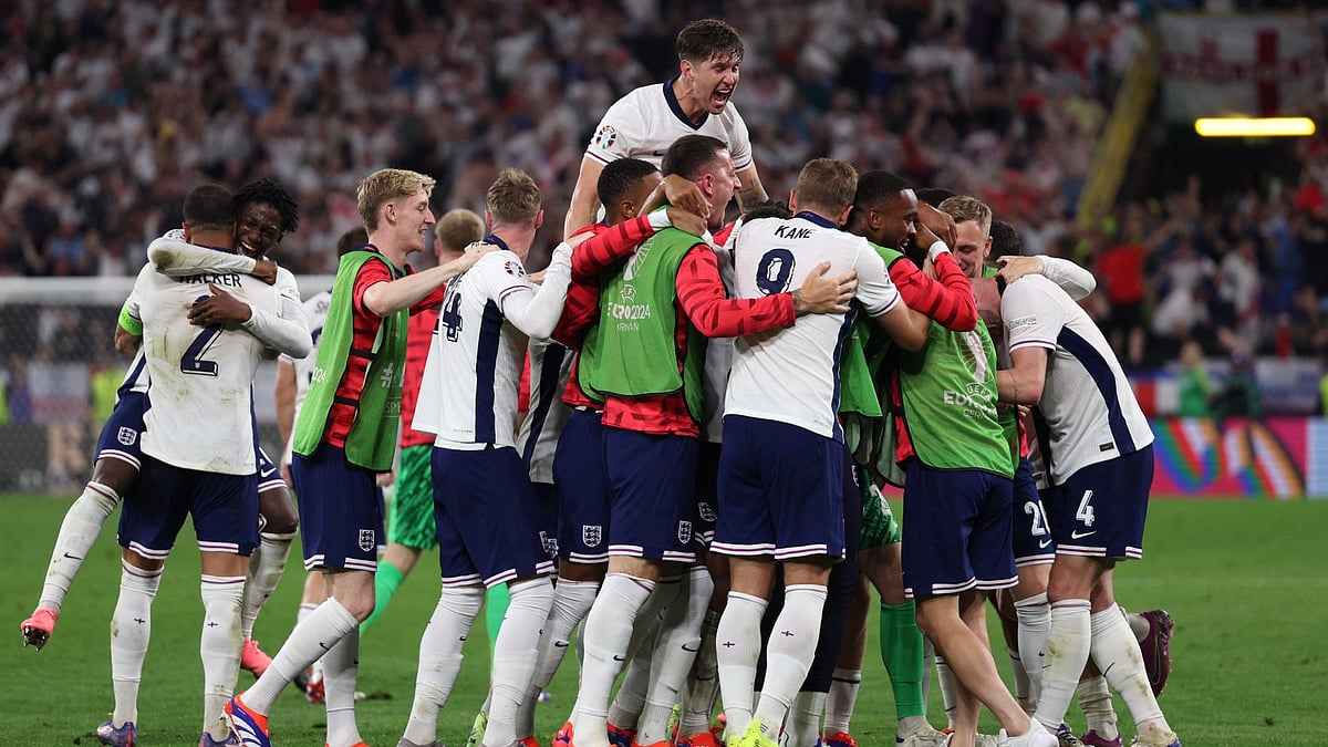 England celebrate their win over the Netherlands in the Euro 2024 semi-final