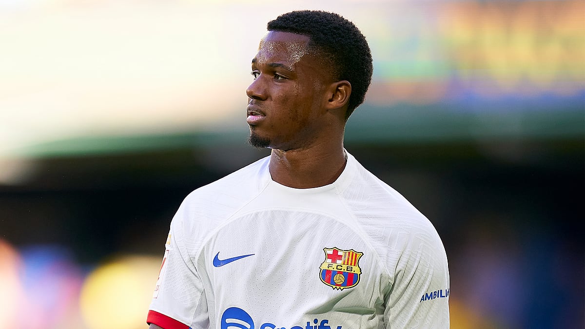 Ansu Fati in action for Barcelona before he joined Brighton and Hove Albion