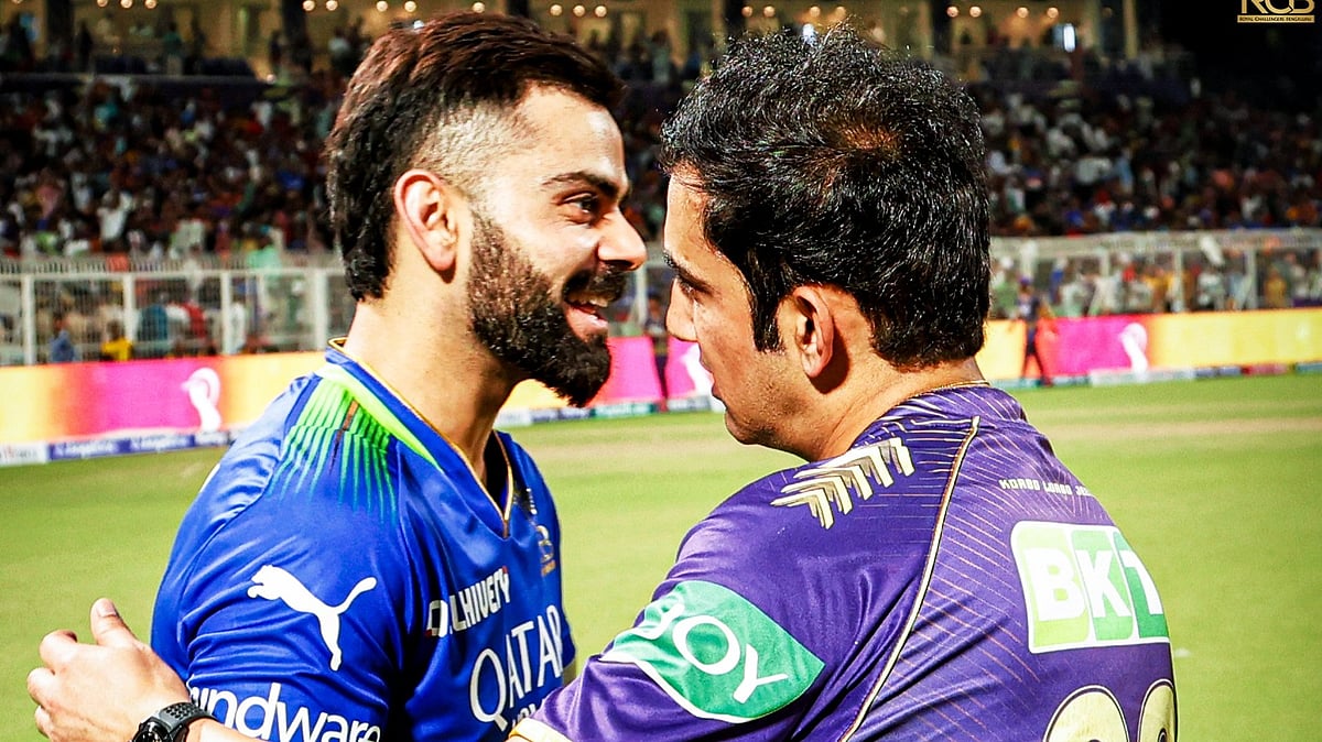 Virat Kohli hugs Gautam Gambhir during IPL 2024 match. - X/@RCBTweets