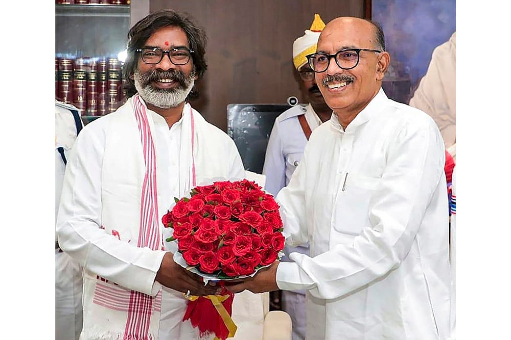Jharkhand CM Hemant Soren with Speaker Rabindra Nath Mahato