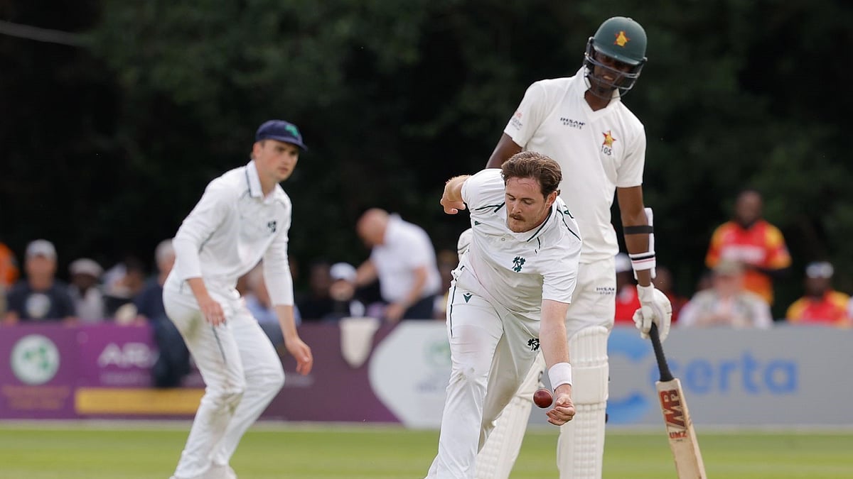 X/Cricket Ireland : Action from the first day of the Ireland vs Zimbabwe one-off Test In Belfast.
