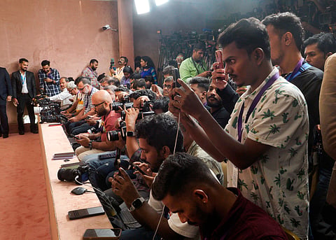 Paparazzi, freelance photographers at Ambani wedding at JIO WORLD CENTRE, Bandra, Mumbai