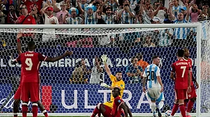 AP/Pamela Smith : Lionel Messi scores his first goal of Copa America 2024 during Argentina vs Canada semifinal