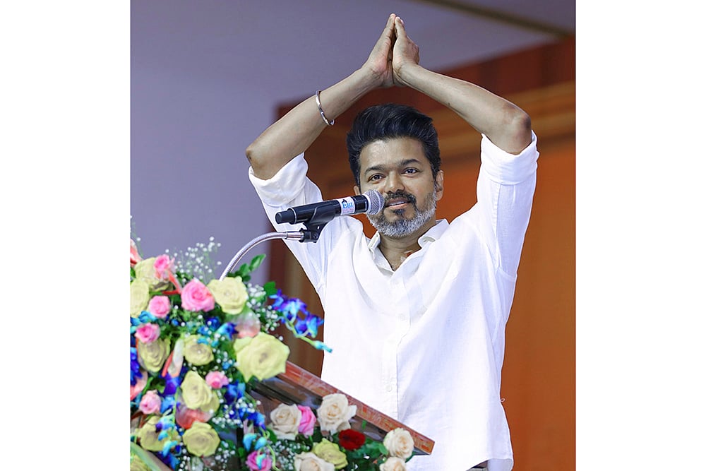 Tamilaga Vettri Kazhagam president Vijay in Chennai