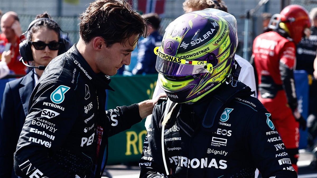 George Russell and Lewis Hamilton