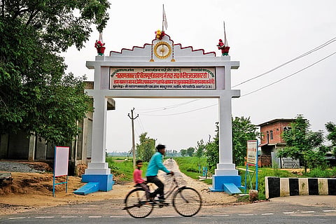 Baba’s Homes: Entry to Surajpal Singh aka Baba Bhole Nath’s former residence-turned-ashram in Bahadur Nagar, Kasganj