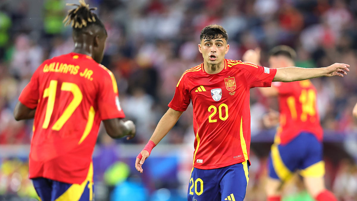 Pedri and Nico Williams are in action together at Euro 2024 for Spain