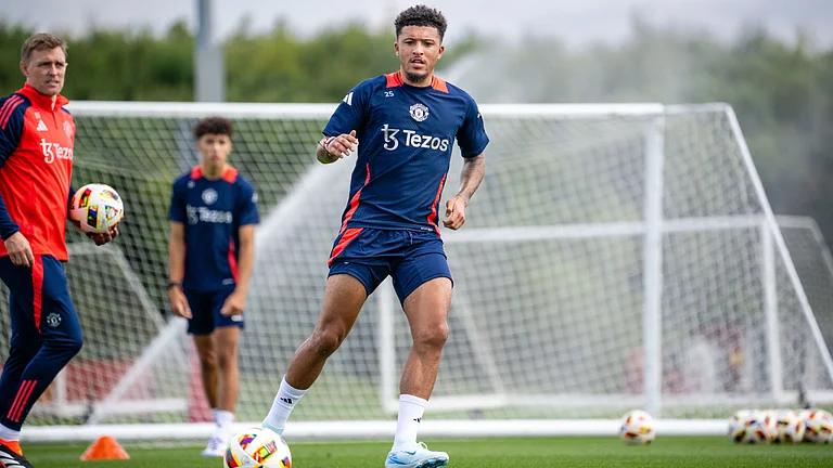 Jadon Sancho in pre-season training with Manchester United - null