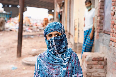Regina Khatoon lives in a one-room house on the banks of the Yamuna River
