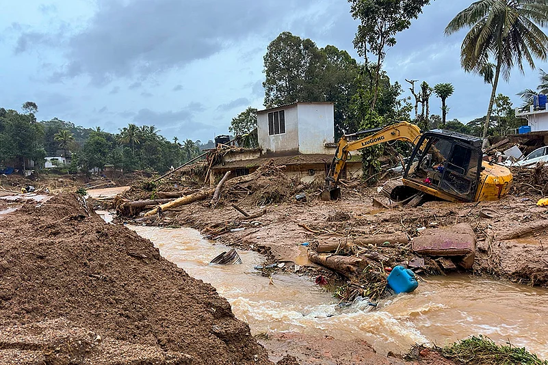 View of Chooralmala where landslide occured in Wayanad