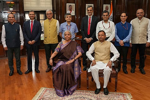 FM Nirmala with budget team giving final touches