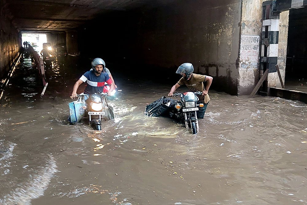Waterlogged underpass in Faridabad