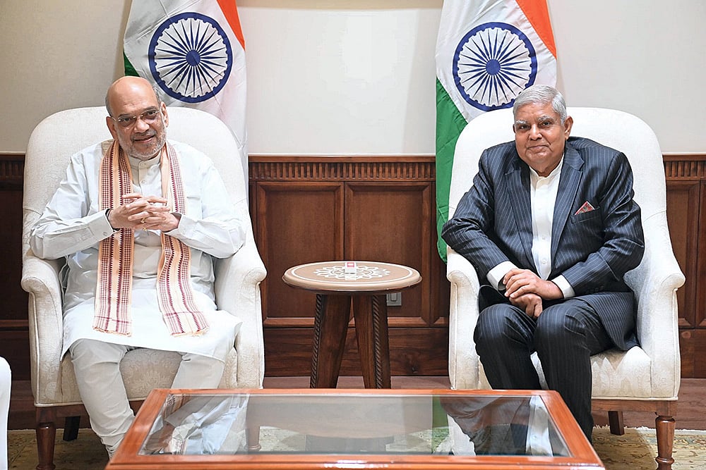 Home Minister Amit shah with Vice-President Jagdeep Dhankhar