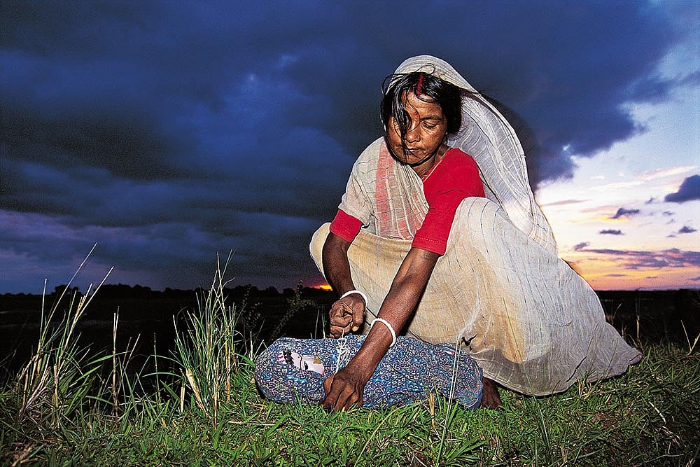 Photo: Prashant Panjiar : From the Launch Issue: Photograph of Phool Devi demonstrating how dais strangled newborns in Bihar