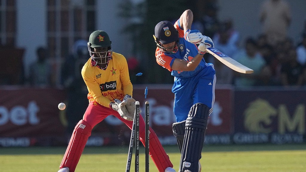 Sikandar Raza bowls Shubman Gill, IND vs ZIM 1st T20I, AP photo