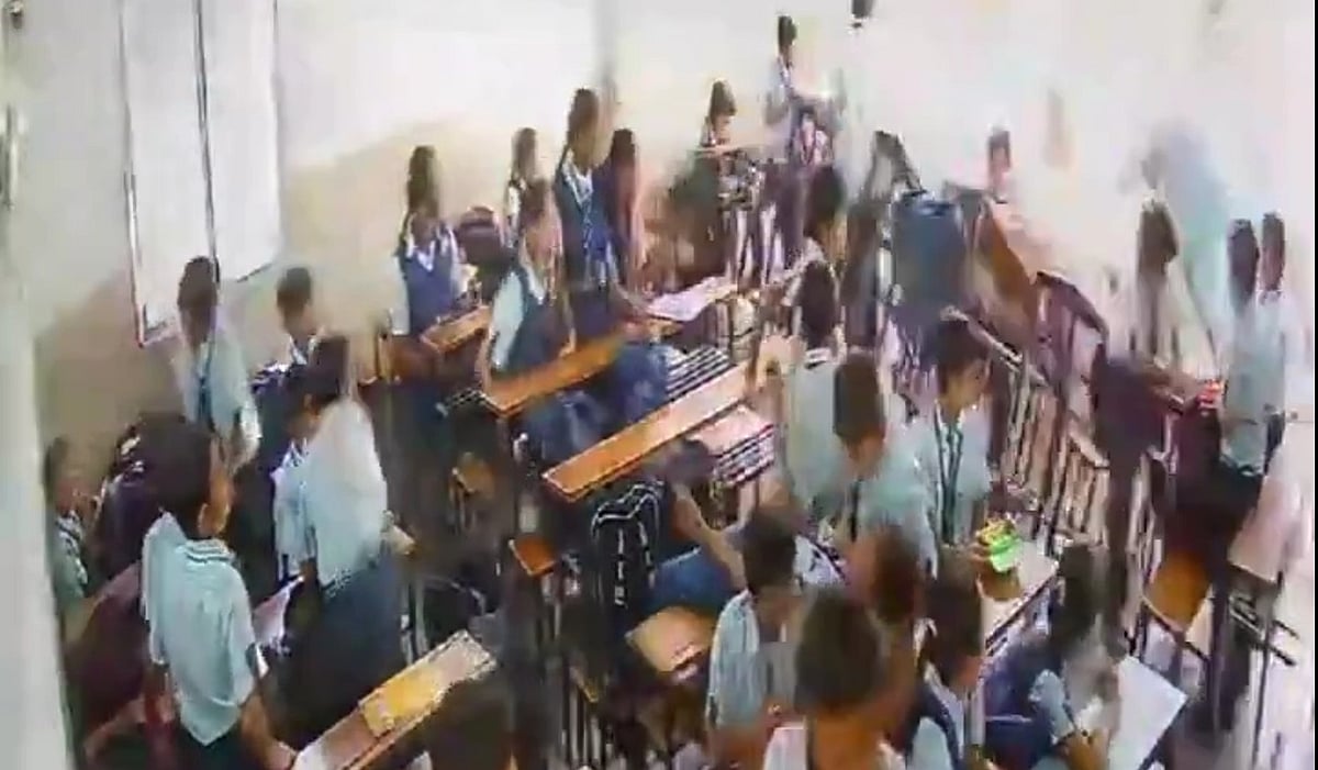 classroom wall collapsed in a school in Gujarats Vadodara.