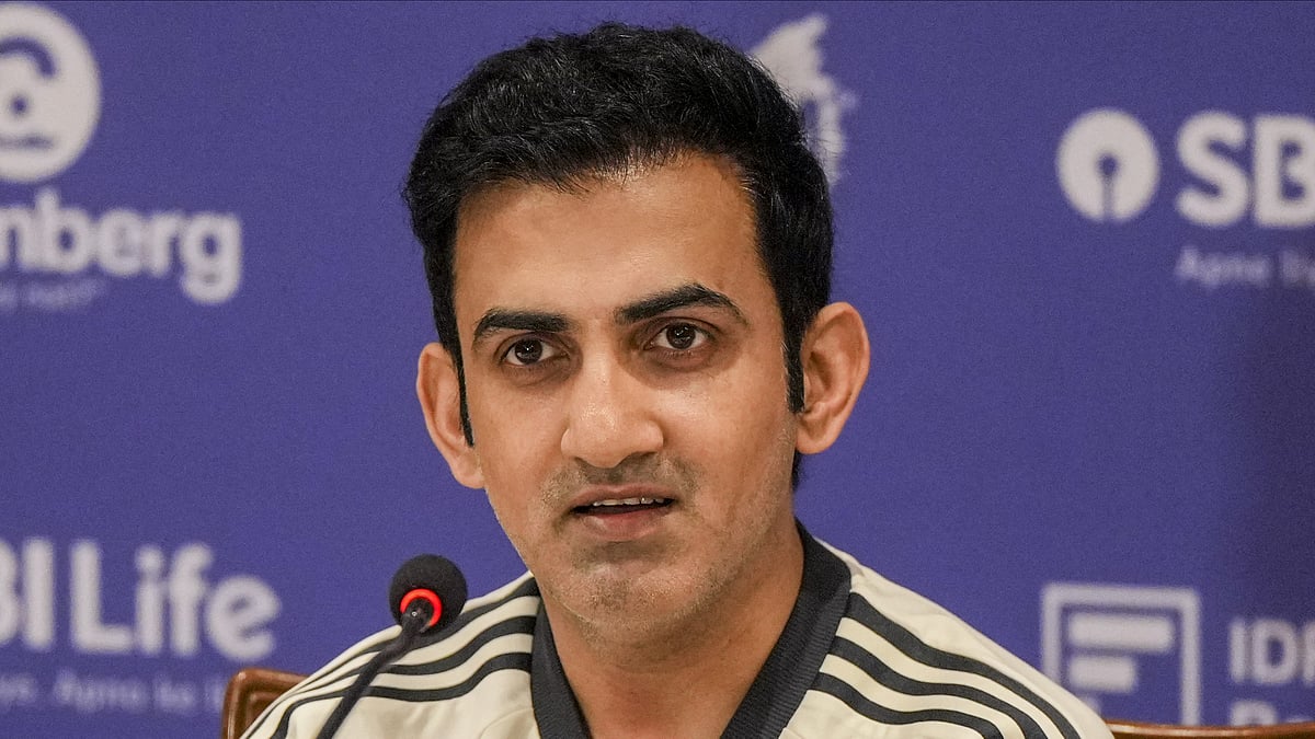India head coach Gautam Gambhir at the pre-departure press conference ahead of the white-ball tour of Sri Lanka, in Mumbai on Monday (July 22, 2024). - PTI