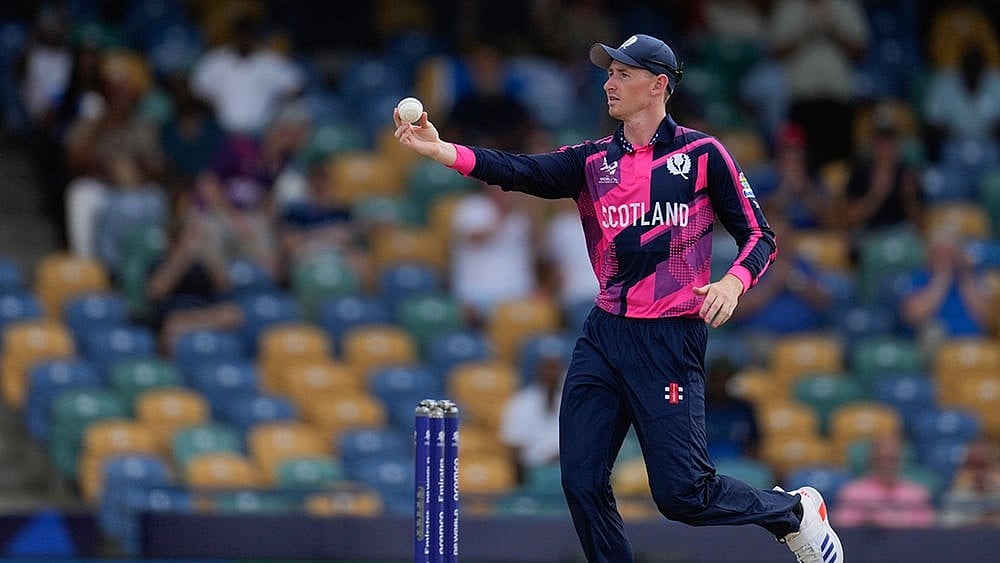 Photo: AP/Ricardo Mazalan : File photo of Scotland's Brandon McMullen in action during the ICC Men's T20 World Cup 2024.