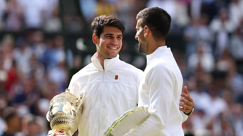 Carlos Alcaraz, Novak Djokovic at Wimbledon