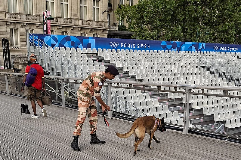 TBP personnel conducts searches during Security arrangements for Paris Olympics