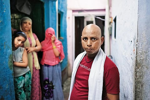 Victims of a tragedy: Sonu, who lost his mother Munni Devi, at his home after performing last rites