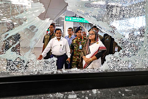 Sheikh Hasina visits vandalized metro station