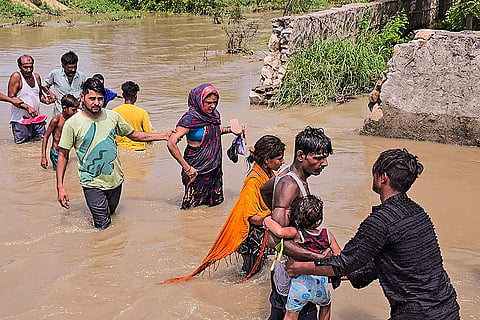 Floods after Munak Canal breach in Delhi