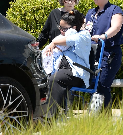 Vanessa Hudgens Leaving The Hospital With Her Newborn
