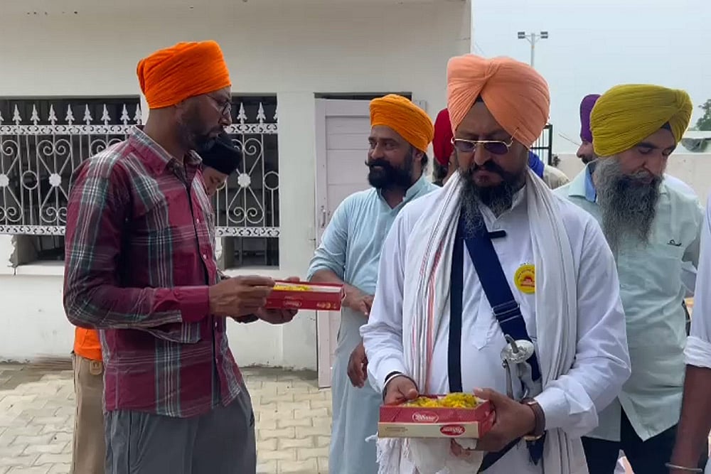 Supporters of Waris Punjab De Chief Amritpal Singh in Ludhiana