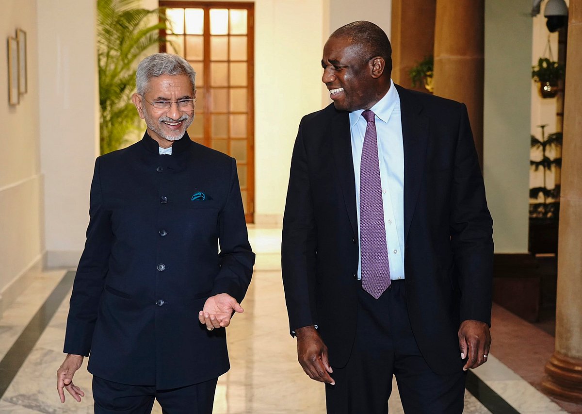 PTI : External Affairs Minister S Jaishankar with UK Foreign Secretary David Lammy during a meeting in New Delhi, Wednesday, July 24, 2024.