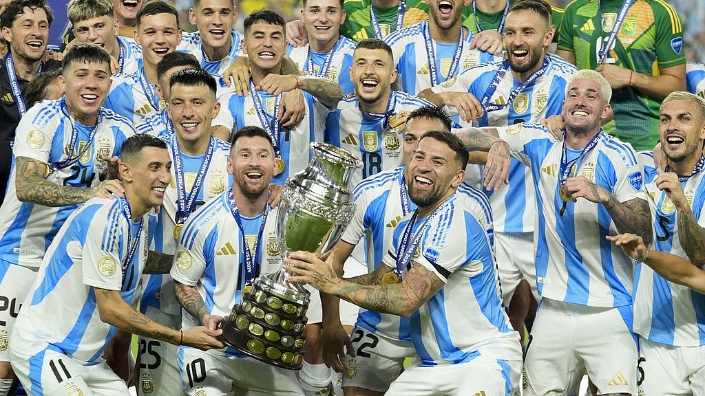 AP : The Lionel Messi-led Argentina retained the Copa America trophy, defeating Colombia 1-0 in the final at Hard Rock Stadium.