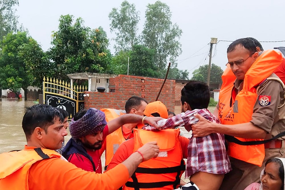 Rescue operation in flooded Pilibhit