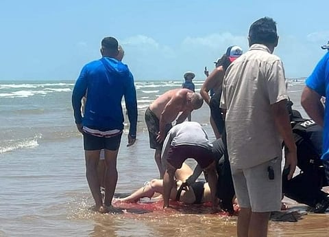 People present at the scene tried to help the injured woman.