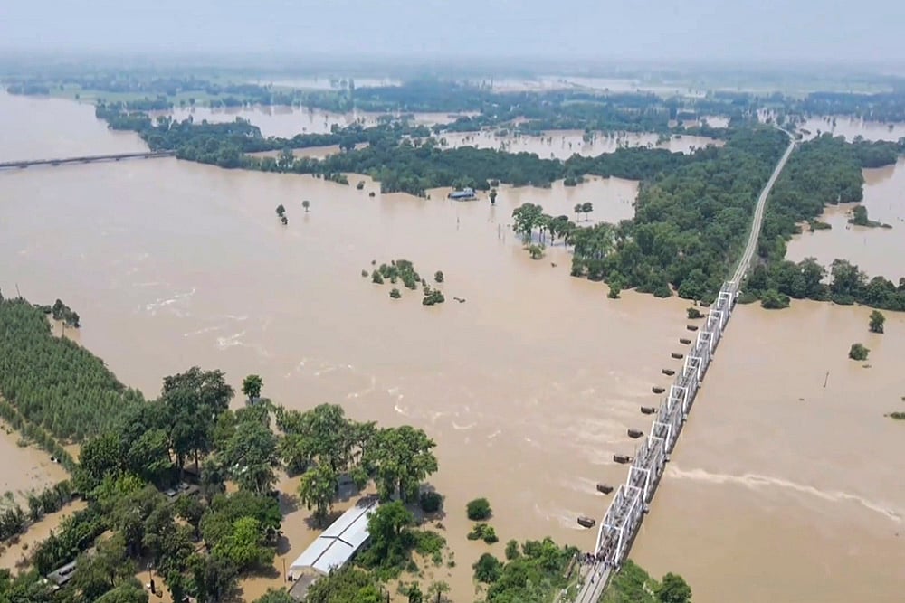 View of Flood-affected area in UPs Pilibhit