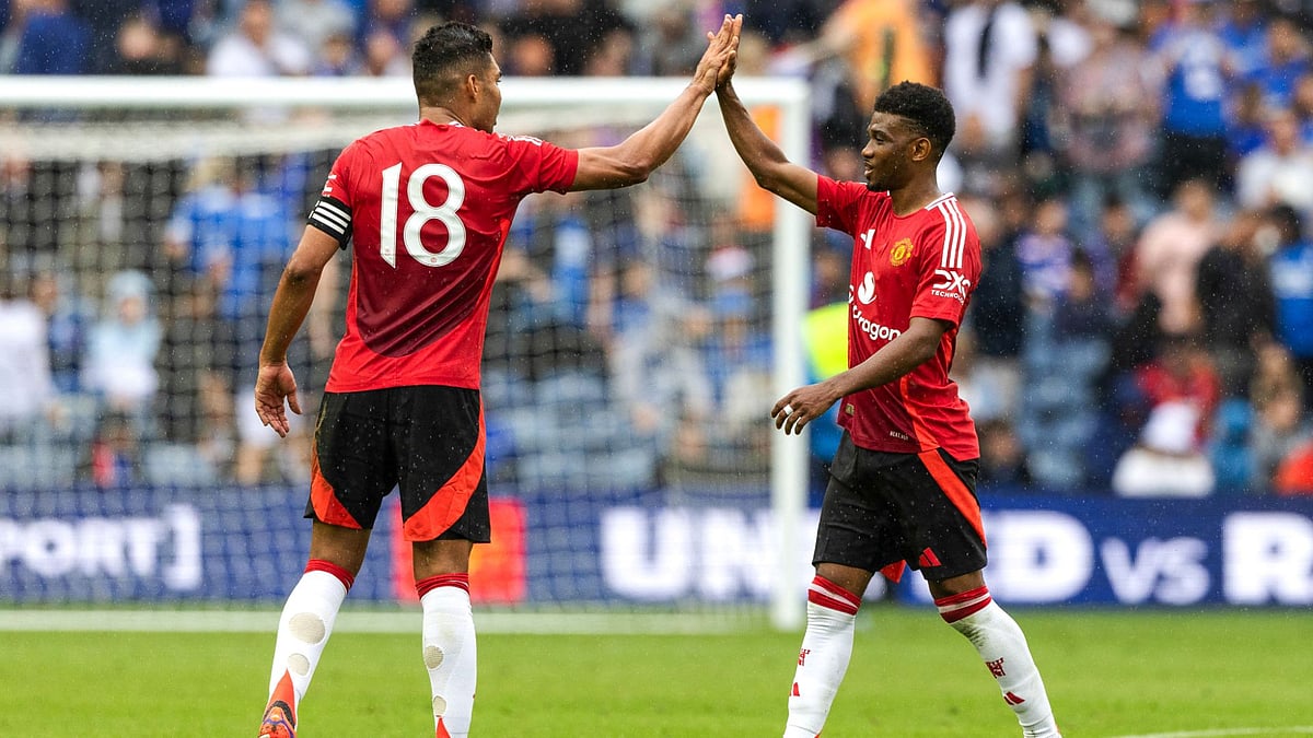 Diallo (right) celebrates with Casemiro