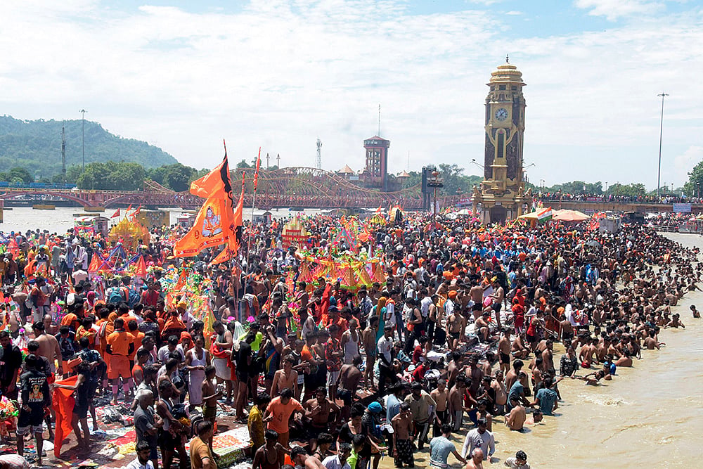Kanwariyas, Lord Shiva devotees, in Haridwar
