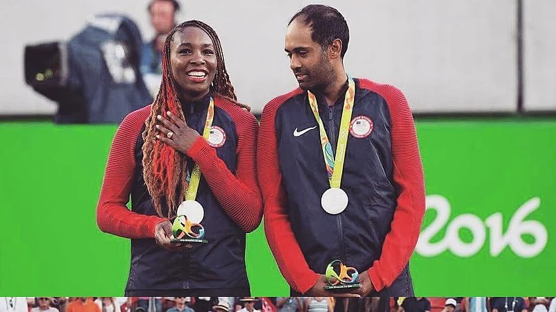 Rajeev Ram (right) with Venus Williams