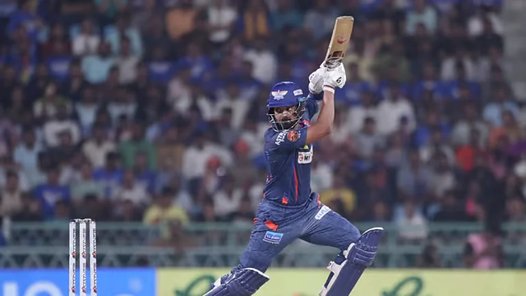 File photo of Lucknow Super Giants captain KL Rahul in action during IPL 2024. - AP