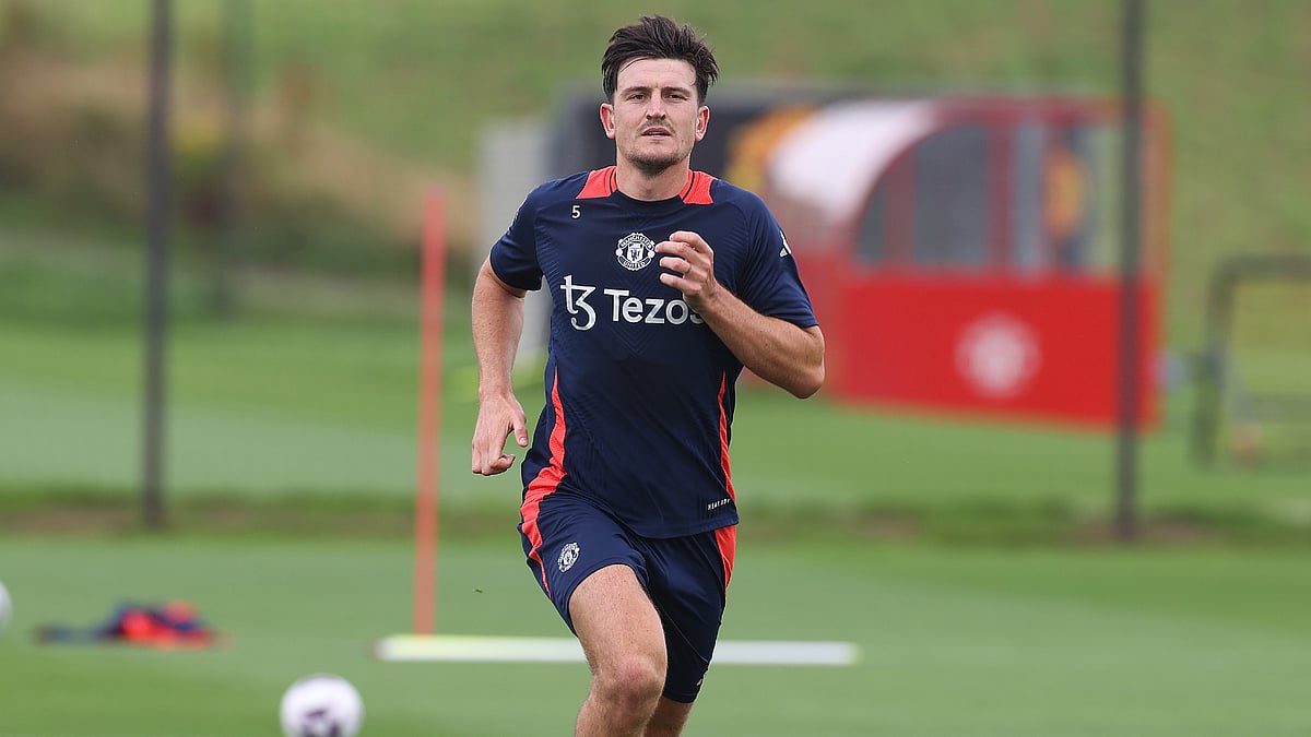Harry Maguire in pre-season training with Manchester United