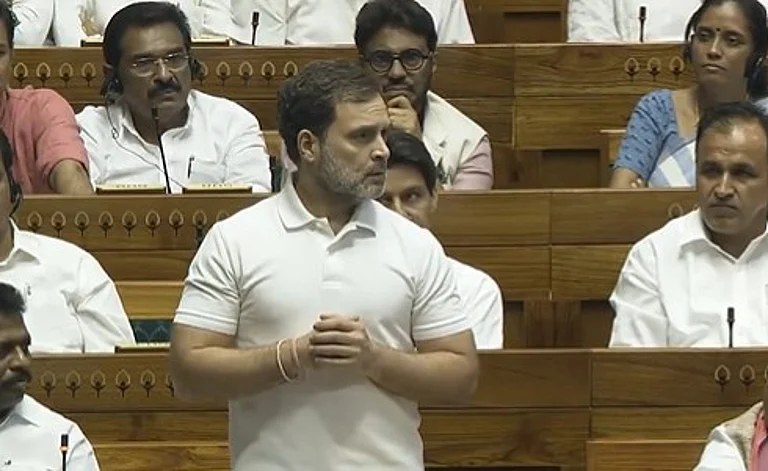 Congress MP Rahul Gandhi addressing Lok Sabha on Monday, July 1 - null