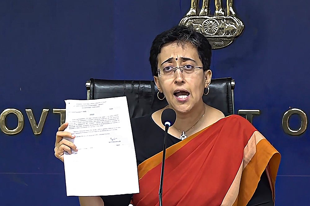 Atishi addresses media